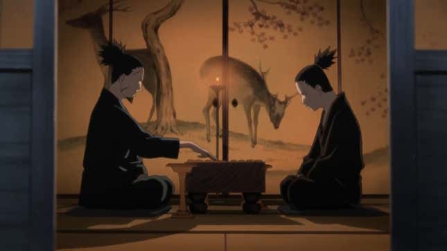 A single candle burns softly while Shikamaru and his father play shoji.