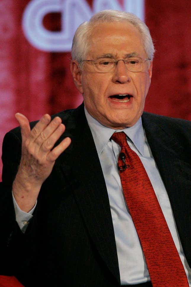 Former US Senator Mike Gravel during a Democratic presidential primary debate in 2007