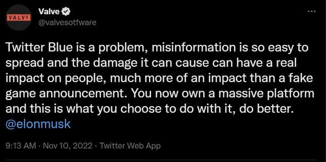 Image for article titled Fake Nintendo, Valve Twitter Accounts Are Already Out There, Be Safe Everyone