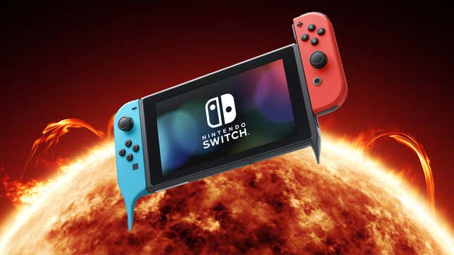A Nintendo Switch melts as it gets too close to the sun.