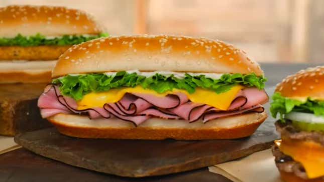 The Burger King YUMBO Hot Ham and Cheese Sandwich