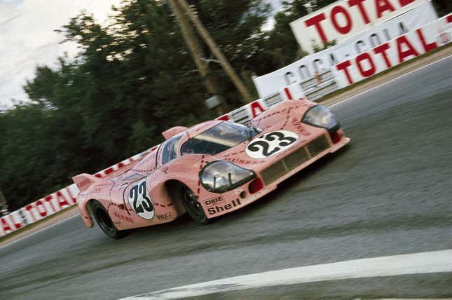 The Porsche 917/20 "Pink Pig" photographed during the 1971 24 Hours of Le Mans.