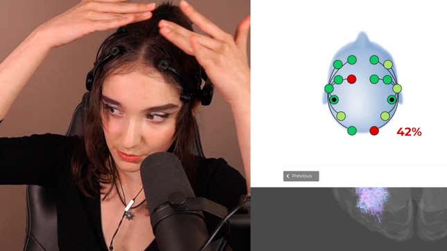 Streamer Perrikaryal describes attaching her EEG.