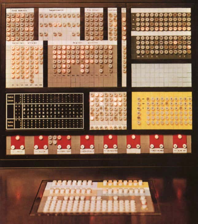 Elea 9003, Olivetti’s first big electronic calculator, presented in 1959.