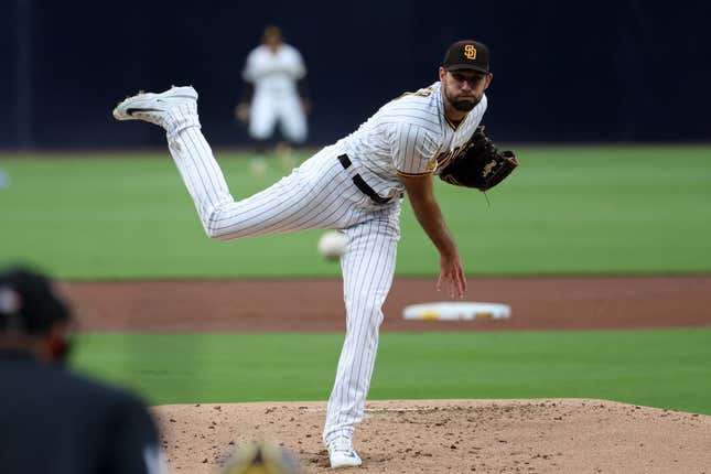 May 15, 2023; San Diego, California, USA; San Diego Padres starting pitcher Michael Wacha (52) throws a pitch against the Kansas City Royals at Petco Park.
