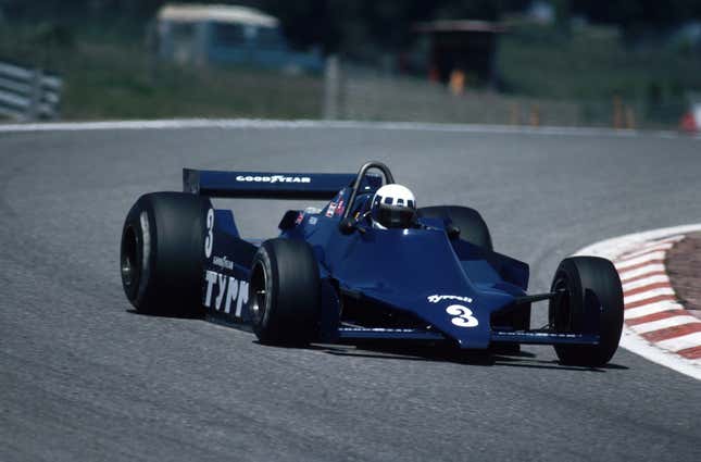 Tyrrell-Ford driver Didier Pironi of France in action during the 1979 Spanish Formula One Grand Prix held at the Jarama Circuit, in Spain.