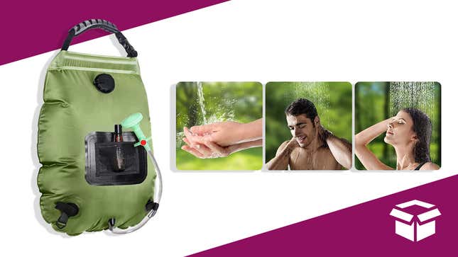 The portable travel shower bag in green