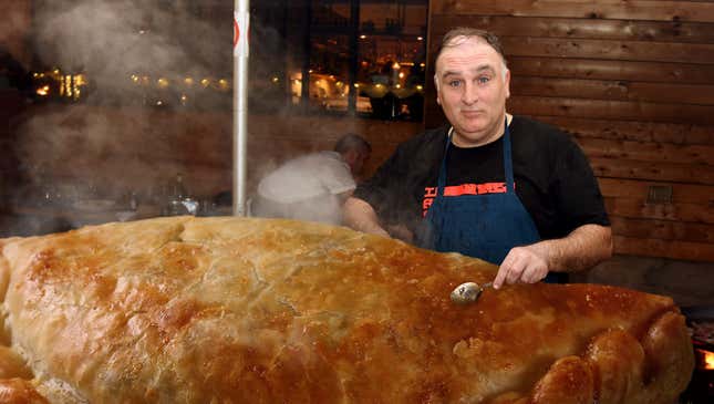 Image for article titled Vengeful José Andrés Seals Screaming Russian Soldiers Into Enormous Empanada