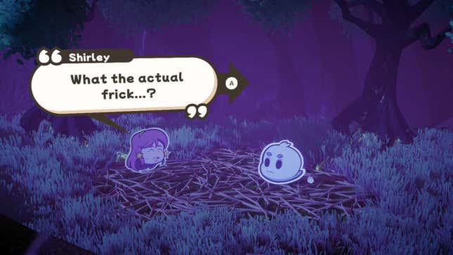 A The Outbound Ghost image showing the protagonist chatting with its ghostly friend Shirley.