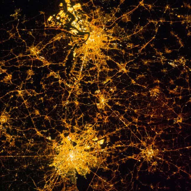 Image for article titled Can you recognize the world’s most famous cities from space?