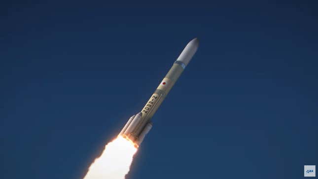 Artistic impression of the H3 rocket during launch. 