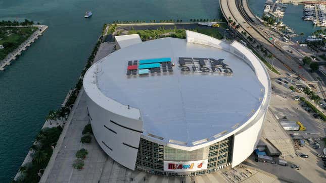 The FTX Arena in Miami seen from above.