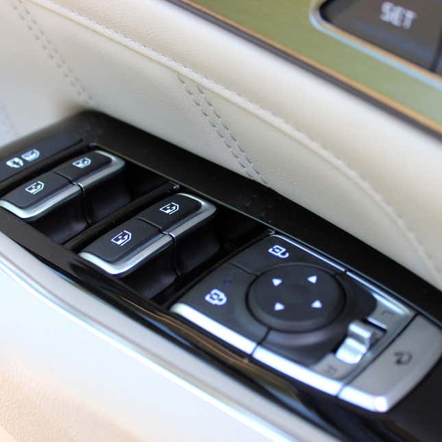 A photo of the door panel controls on the Kia Sorento PHEV.