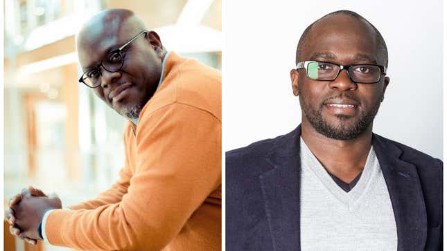 Dare Okoudjou, CEO of MFS Africa (L), Luke Kyohere, founder of Beyonic (R)