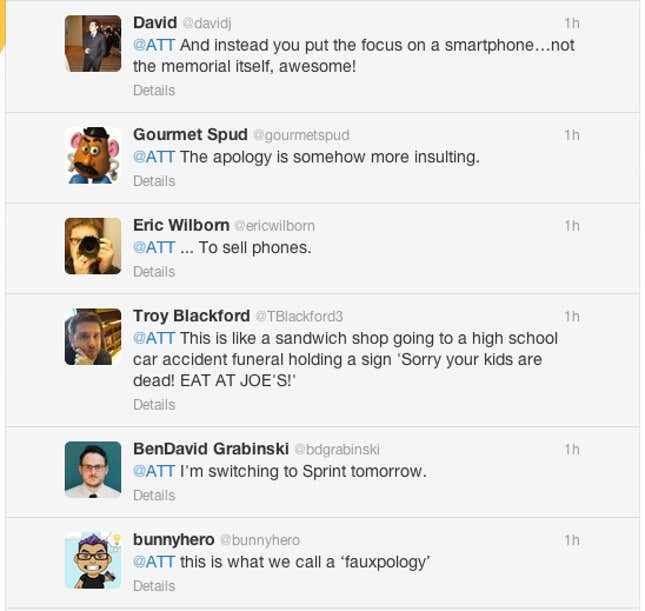 Image for article titled AT&T makes it clear: marketers should never touch 9/11