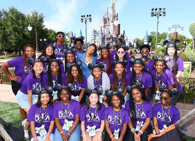 Halle Bailey with the Disney Dreamers at Magic Kingdom