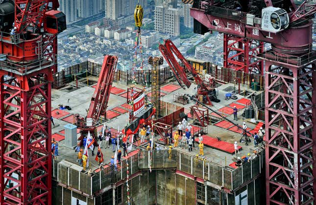 The top of Shanghai Tower