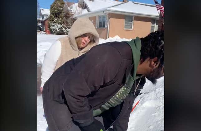 Image for article titled Karen Calls Cops on Men for Shoveling Snow While Black