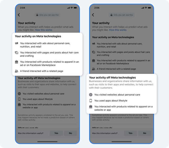 What users should see with “Why am I seeing this ad?”