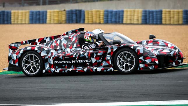 Toyota GR Super Sport preproduction prototype laps the Circuit de la Sarthe.