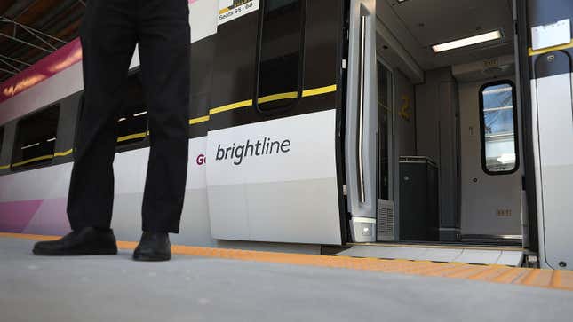 The Brightline passenger train is set for its inaugural trip from Miami to West Palm Beach on May 11, 2018 in Miami, Florida. 