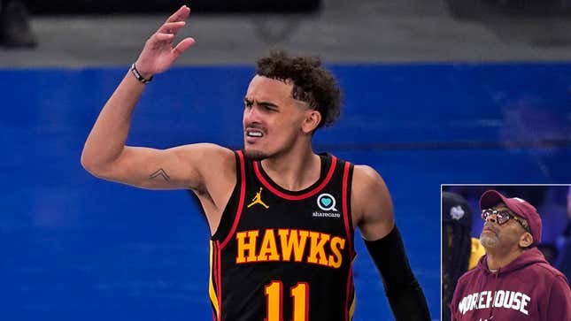 Image for article titled Trae Young Silences MSG Crowd To Tell Spike Lee ‘School Daze’ Had Too Many Plotlines