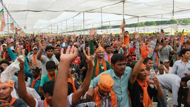Image for article titled The quietest place in India is a Narendra Modi rally—while he’s speaking