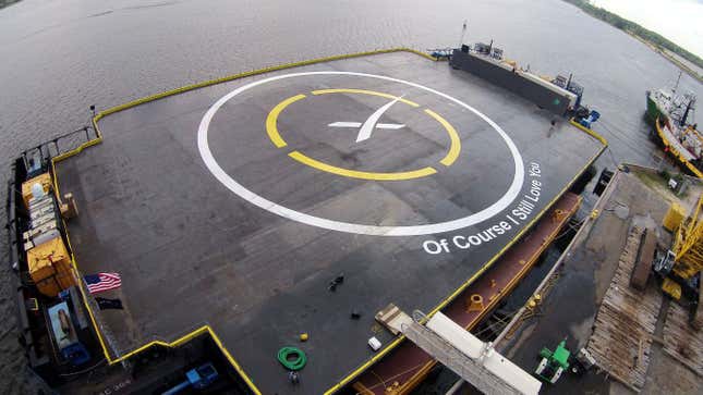 New “Of Course I Still Love You” drone ship ready for Sunday's rocket landing attempt.
