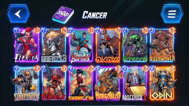 My deck in Marvel Snap