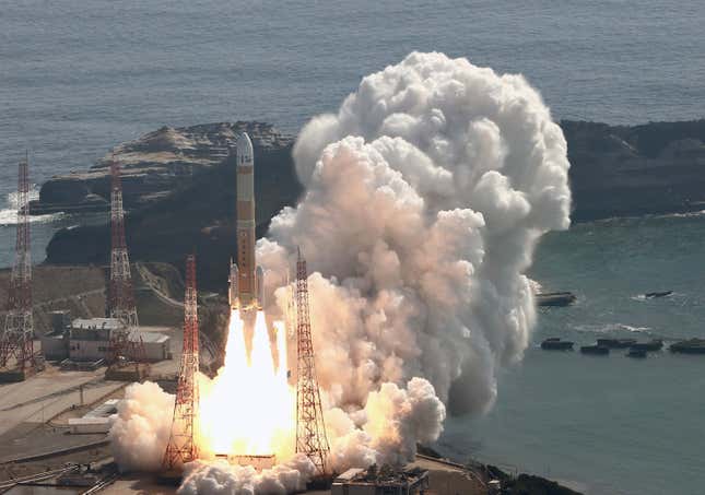 H3 blasting off from Tanegashima Space Center.