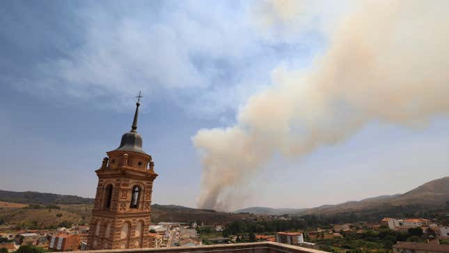 Un vistazo del incendio de Ateca el 20 de julio de 2022.