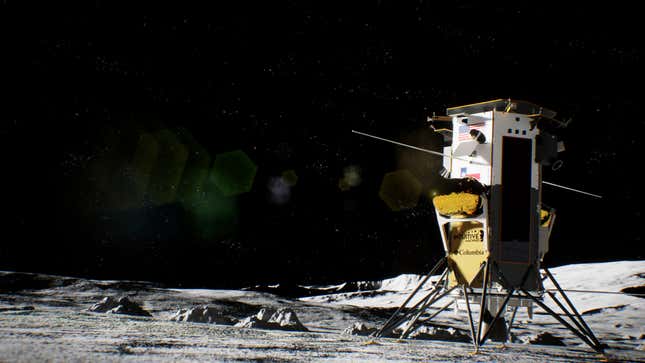 An illustration of the Nova-C lander on the Moon’s surface.
