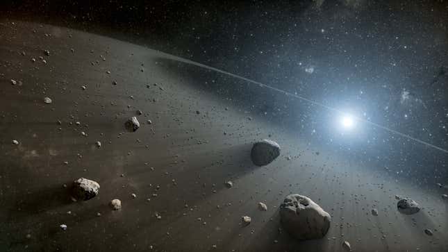 Interpretación artística del cinturón de asteroides