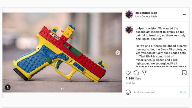 Image for article titled Makers of the Lego Glock Say the Advocacy Groups Pointing Out Its Obvious Evilness Simply Hate Innovation