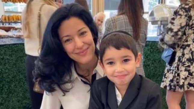 Narkis Olan and her young son, in a photo shared on Facebook earlier this month.