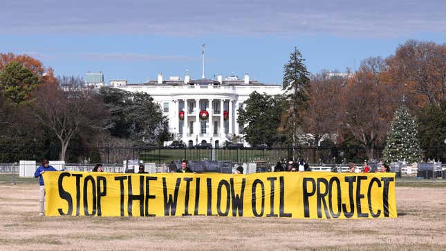 A protest against Willow in December in front of the White House.