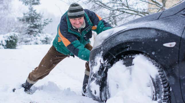 Image for article titled Your Guide to Getting a Car Unstuck in the Snow