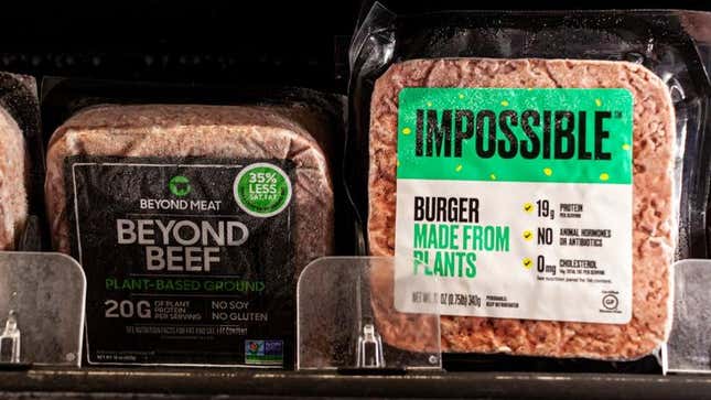 Beyond Meat, Impossible Meat in grocery store