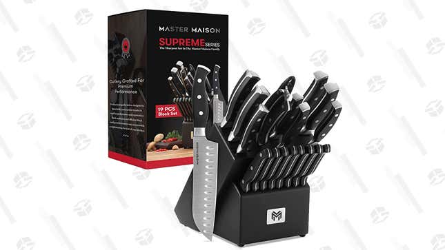 Master Maison 19-Piece Premium Kitchen Knife Set With Wooden Block | $82 | Amazon | Promo Code: 15B7OYJ5