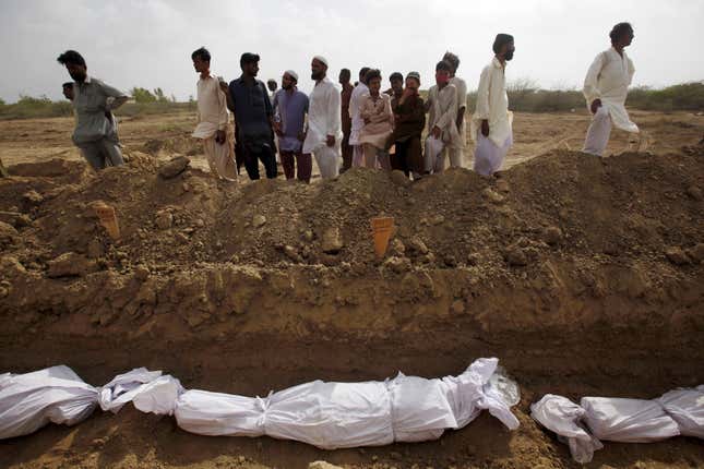 A mass burial in Karachi.