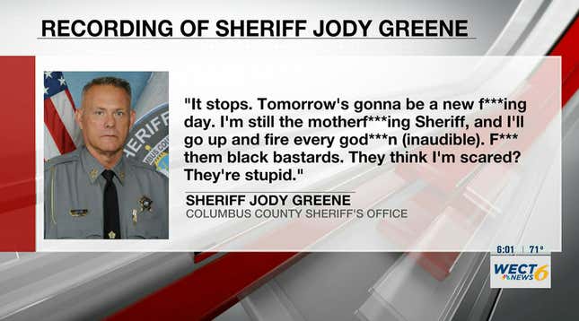 Image for article titled NC Sheriff who Called His Employees &quot;Black Bastards&quot; Resigns [Update]
