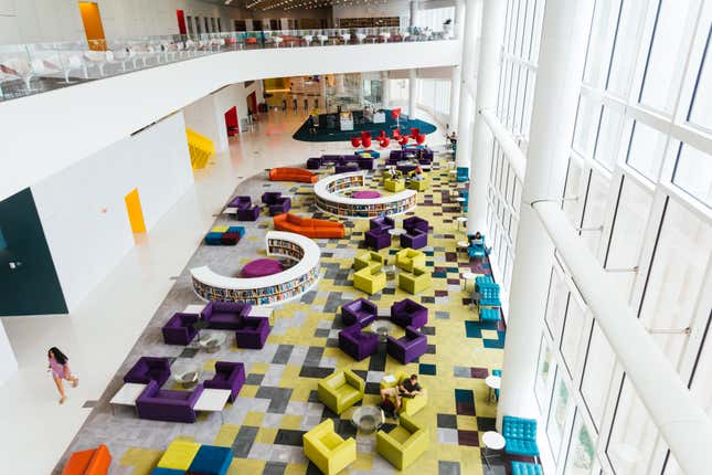 Lots of chairs to choose from at Hunt Library