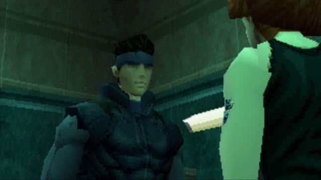 Snake from MGS1 looking at the camera.