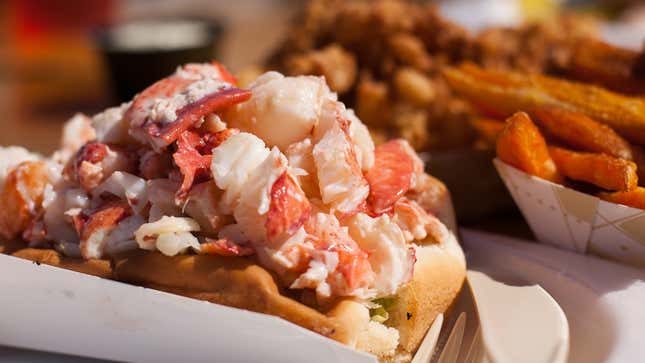 A classic Maine lobster roll.