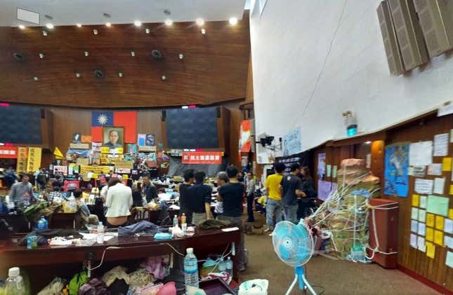 Image for article titled Taiwan’s “Sunflower Movement” will be preserved forever on Google Maps