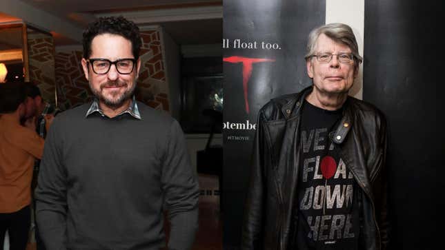 Left: J.J. Abrams (Photo: David M. Benett/Dave Benett/Getty Images), Right: Stephen King (Photo: Scott Eisen/Getty Images for Warner Bros.)