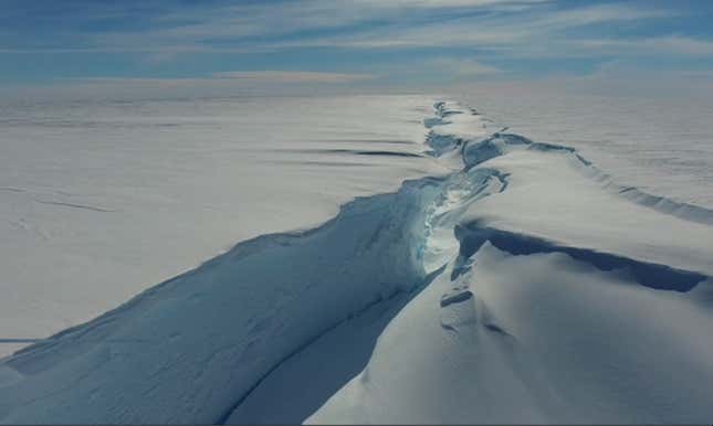 Photo of large ice chasm