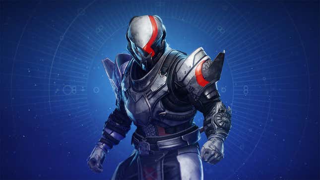 The God of War-inspired Destiny 2 Titan armor, featuring a reddish people connected nan helmet akin to Kratos' look paint. 