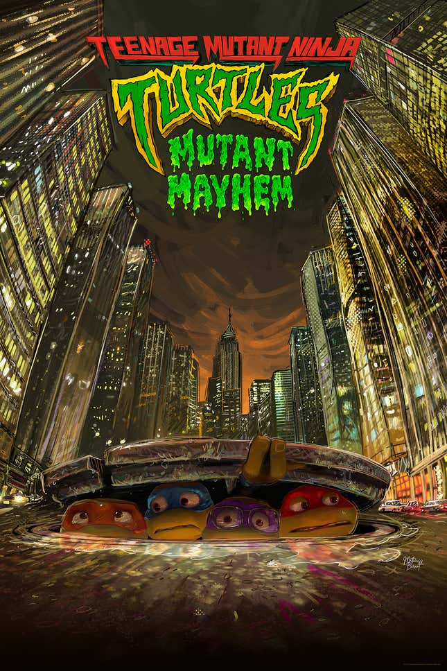 Image for article titled TMNT: Mutant Mayhem Gets a Perfect, Nostalgic Poster
