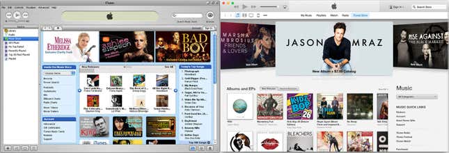 iTunes in 2003 and 2015.